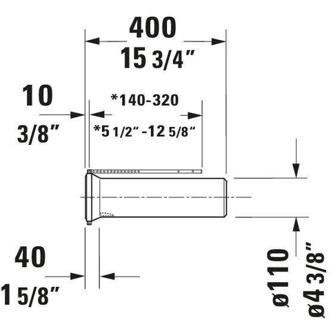 Duravit Vario afvoer - voor horizontaal en verticaal aansl.7-24 cm - wit 0293709