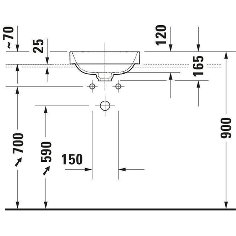 Duravit Happy D.2 Plus waskom vierkant - zonder kraangat - zonder overloop - 40x40cm - met keramische afdekkap - glans wit SW297013