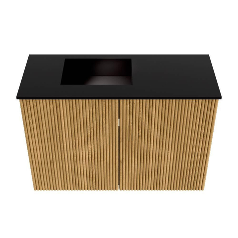 Mondiaz JOYA 60cm meuble de salle de bains - couleur Oak - Vasque FAYE position Gauche 1 trou de robinet couleur Urban. SW1421163