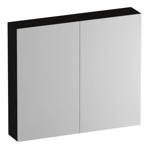 BRAUER Impress spiegelkast – 80x70x15 cm – 2 deuren, dubbelzijdige spiegeldeuren – Timber Black SW1199048