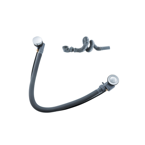 Fortifura Calvi Badafvoercombinatie - draaibediening - geschikt - voor bodemdikte 10-20mm - hoogglans chroom SW1381744