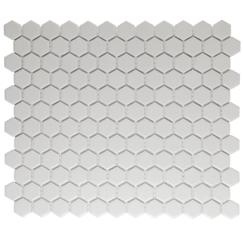 La Mosaic Factory London carreau mosaïque - 26x30cm - carrelage mural et de sol - Hexagone/Hexagone - Porcelaine Super White Mat SW654805