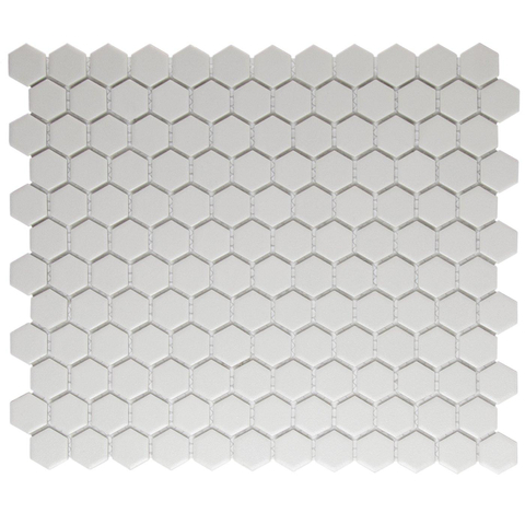 The Mosaic Factory London Carrelage mosaïque 2.3x2.6x0.5cm pour sol intérieur et extérieur hexagonal céramique super blanc SW654805