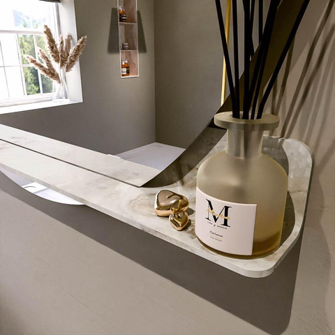 Mondiaz SPOT miroir – Ø 120 cm – avec tablette – Frappe (marbre beige) SW1213228