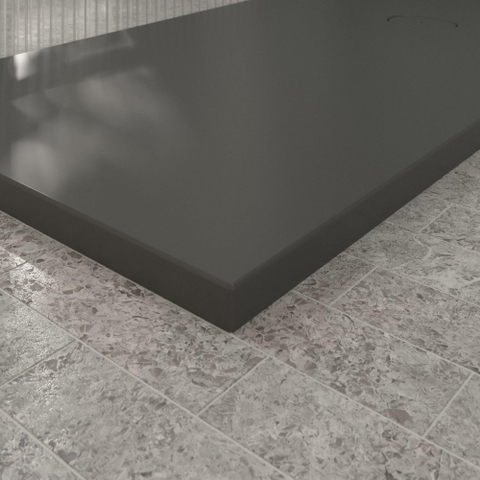 Villeroy & Boch Ecora douchebak - 170x90x4.5cm - afvoer korte zijde - anthracite (antraciet) SW1558998