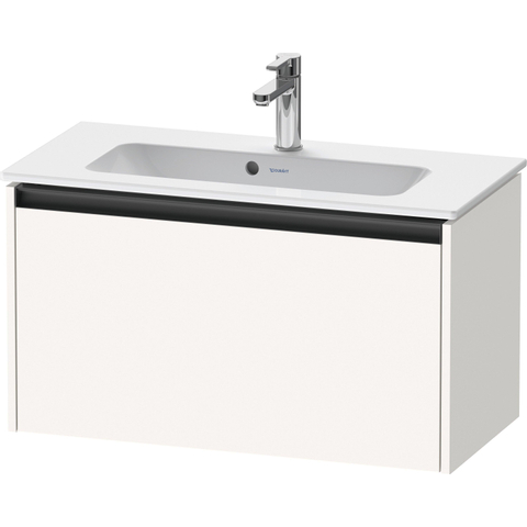 Duravit Ketho.2 Wastafelonderbouwkast - met 1 lade - 68x39x44cm - met greep antraciet - wit supermat SW771830