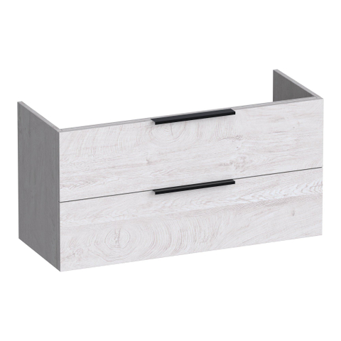BRAUER Elevate meuble sous-lavabo peu profond 100 sans poignées rapportées 2 tiroirs à fermeture douce et 1 découpe pour siphon - Forest Seashell SW1200210
