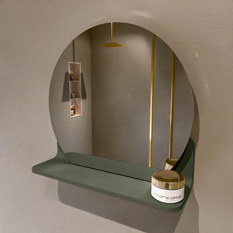 Mondiaz SPOT spiegel – Ø40 cm – met planchet – Army (groen) SW1235483