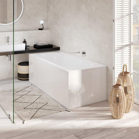 Villeroy & Boch Oberon kunststof bad quaryl ovaal - 160x75x45cm - inclusief poten - Stone White (mat wit) SW454543