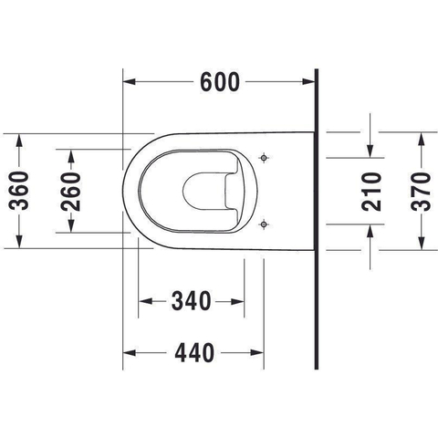 Duravit Starck Me closetpot diepspoel staand back to wall 37x60cm incl. bevestiging afvoer horizontaal mat wit SW358219