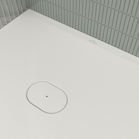 Villeroy & Boch Ecora douchebak - 170x90x4.5cm - afvoer korte zijde - white alpine (wit) SW1558978