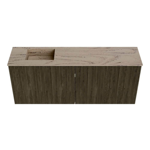 Mondiaz JOYA-DLUX 100cm meuble de salle de bains - couleur Shadow - Vasque FAYE position Gauche Sans trou de robinet couleur Arena. SW1424814