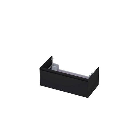 INK Armoire pour lavabo 1 tiroir avec fermeture softclose 90x45x35cm Laqué noir mat SW207390