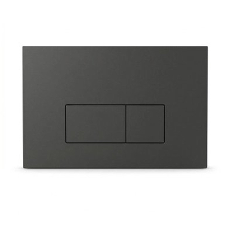 QeramiQ Dely Swirl Ensemble WC - réservoir encastré Qeramiq Flush - abattant 35mm - plaque de commande plastique anthracite mat - boutons rectangulaires - noir mat SW1578300