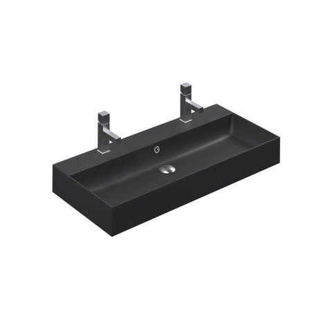 Thebalux Aura, 100cm, wastafel 2x kr gat, keramiek SW819380