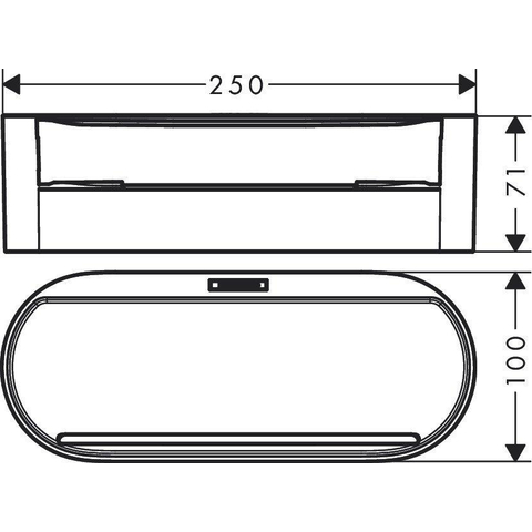 Hansgrohe Wallstoris Opbergbakje - 25x7x10cm - mat zwart SW651135