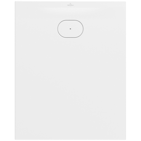 Villeroy & Boch Ecora douchebak - 100x80x3.5cm - afvoer korte zijde - stone white (wit) SW1559009
