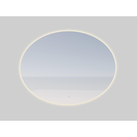 Saniclass Oval spiegel – ovaal – 120x80 cm – indirecte LED rondom – spiegelverwarming – Zilver SW494061