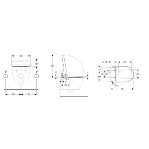 Geberit AquaClean tuma Zitting - onderdouche - wit glas decor - glans wit SW87557