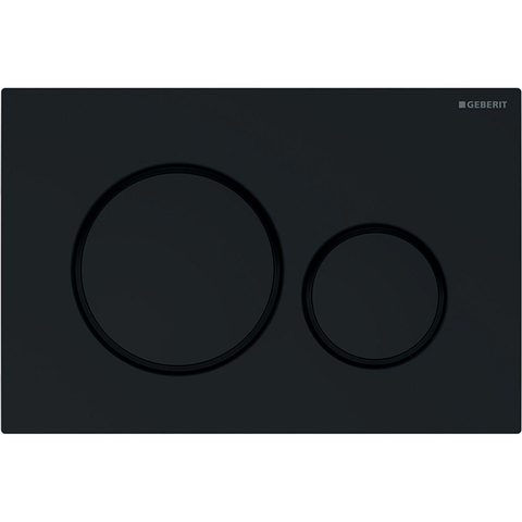 Geberit Sigma20 bedieningsplaat - 2-toets spoeling - ronde knoppen - zwart/matzwart/zwart - dualflush - glans zwart mat SW420725