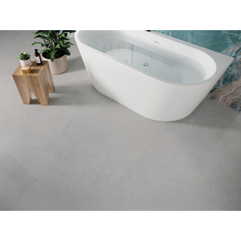 ÉCHANTILLON Terravito Rovella carrelage de sol - 120x120cm - rectifié - Aspect pierre naturelle - Pearl mat (gris) SW1221528
