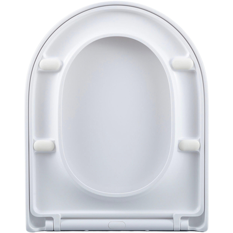 QeramiQ Dely Swirl Ensemble WC- 36.3x51.7cm - Réservoir encastré Geberit UP320 - Abattant 35mm - Plaque de commande en cuivre - Boutons rectangulaires - Blanc brillant SW1138656