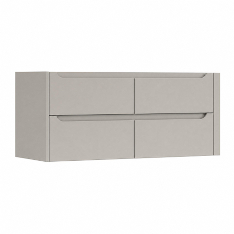 H&R Badmeubelen Juice Wastafelonderkast - 120x45x50cm - rechterhoek afgerond - 4 lades - geïntegreerde greep - beige mat SW1570854