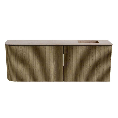 Mondiaz JOYA-DLUX Meuble de salle de bains 111.6cm - arrondi gauche couleur Dusk - Vasque FAYE position Droite Sans trou de robinet couleur Saba. SW1426097