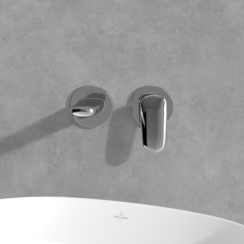 Villeroy & Boch Antao 2 gats - eengreeps wastafelmengkraan - wandmontage - hoogglans chroom SW974133