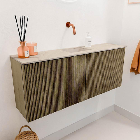 Mondiaz JOYA-DLUX 100cm toiletmeubel - kleur Dusk - Wastafel FAYE positie Midden Zonder kraangat kleur Frappe. SW1423076