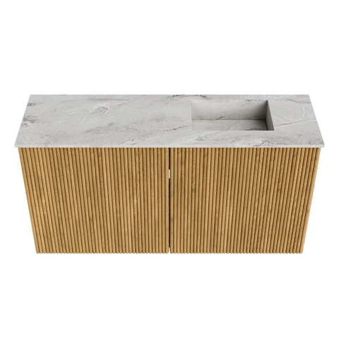 Mondiaz JOYA-DLUX 80cm meuble de salle de bains - couleur Chêne - Vasque FAYE position Droite 1 trou de robinet couleur Glace. SW1421971