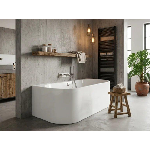 Arcqua Sera baignoire - 178x80x60cm - semi-îlot - acrylique - blanc brillant SW1601174