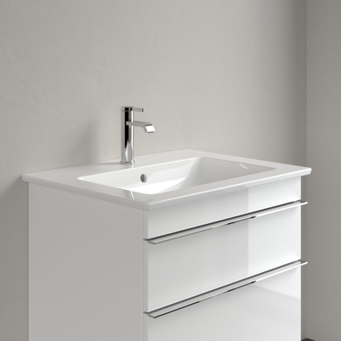 Villeroy & Boch venticello wastafel - met 1 kraangat - 65x50cm (geschikt - voor 3 kraangaten) - met overloop CeramicPlus - White Alpine (glans wit) 1025145