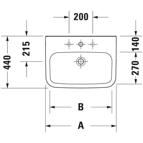 Duravit Durastyle Med wastafel - zonder overloop - met kraangat - 60x44cm - wit SW54109