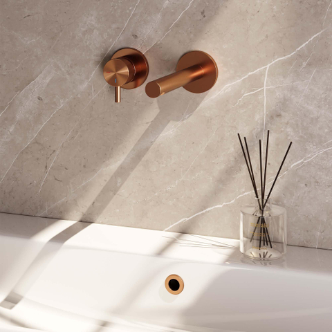 Brauer Copper Edition Mitigeur de lavabo encastré - bec droit à droite - levier court et étroit - modèle B2 PVD - cuivre brossé SW715680