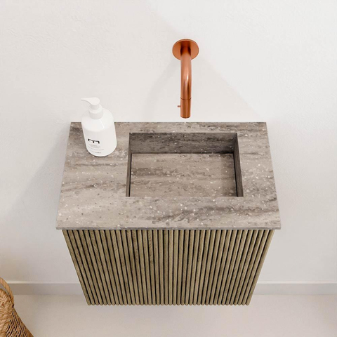 Mondiaz JOYA-DLUX Meuble de toilette 40cm - couleur Dusk - Lavabo FAYE position Droite Sans trou de robinet couleur Oza SW1425955