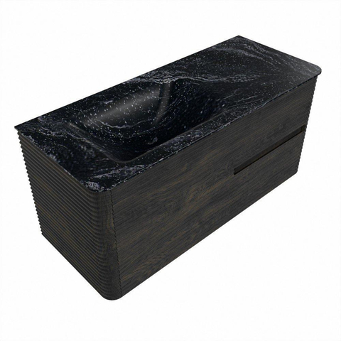 Mondiaz CIRO-DLUX Ensemble de meubles de salle de bains - 110x45x50cm - Lavabo solid surface Lava - 1 vasque à gauche - 1 trou de robinet - 2 tiroirs - Shadow SW1532264