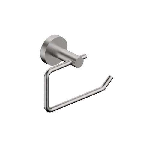 Fortifura Calvi Pack WC 3 pièces - porte-rouleau sans couvercle - brosse de toilette - crochet à serviette simple rond - Inox brossé PVD SW1248425
