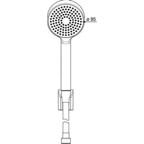 Hansa Hansabasicjet ensemble de bain douchette 1 jet D95 mm support mural douchette technologie anticalcaire flexible de douche 1500 mm chromé SW89958