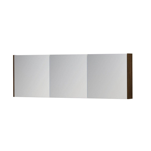 INK SPK1 Spiegelkast - 180x14x60cm - 3 deuren - dubbelzijdige Spiegel - schakelaar en stopcontact - MFC Koper eiken SW493959