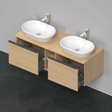 Duravit D-Neo wastafelonderkast 140x45.9x55cm 2 lades Natuur eiken Mat SW641417