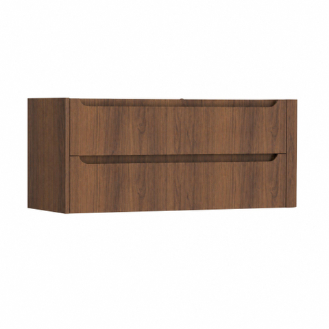 H&R Badmeubelen Juice Meuble sous lavabo - 120x45x50cm - angle droit arrondi - 2 tiroirs - poignée intégrée - Dark oak SW1489632