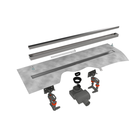 Easy Drain Xs caniveau de douche taf 90cm avec grille z1 garde d'eau 50mm inox brossé GA37719