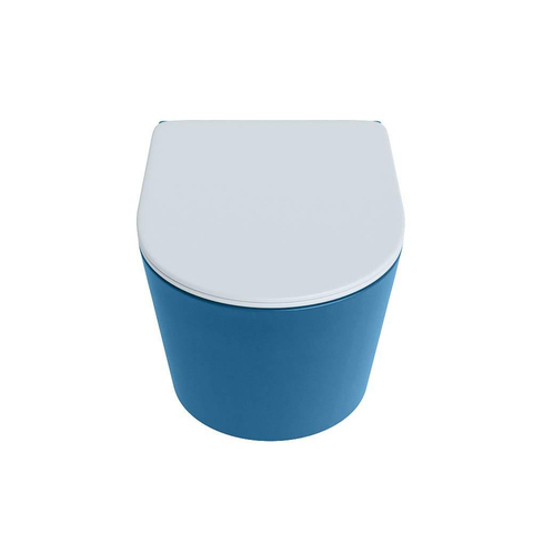 Mondiaz LAVIE hangtoilet – spoelrandloos – 36 x 53 cm – met softclose zitting – Jeans (blauw), zitting Clay (lichtblauw/grijs) SW1208588
