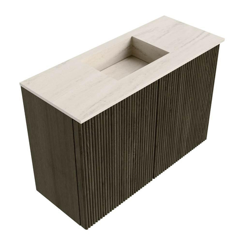 Mondiaz JOYA-DLUX 60cm toiletmeubel - kleur Shadow - Wastafel FAYE positie Midden Zonder kraangat kleur Meli. SW1424881