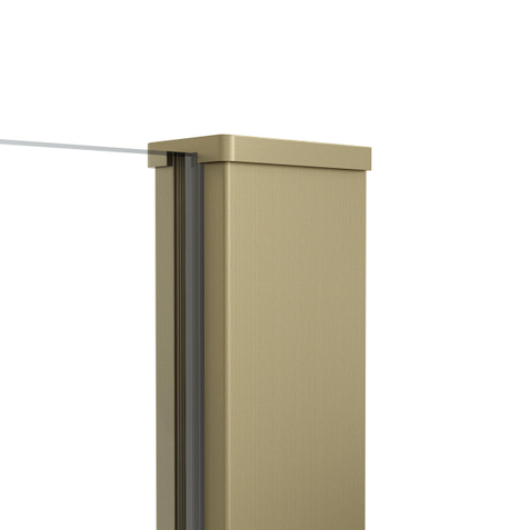 FugaFlow Eccelente Vetro Porte de douche - 80x200cm - charnières - poignée de porte - plat - verre de sécurité clair - Laiton brossé PVD (Or) SW1469513