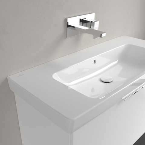 Villeroy & Boch Architectura wastafel - 100x44.5cm - zonder kraangat - met overloop - White Alpine (glans wit) SW1162646