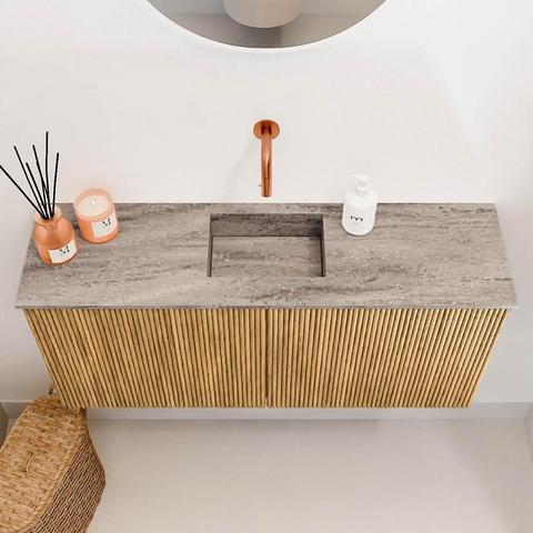 Mondiaz JOYA-DLUX 90cm toiletmeubel - kleur Oak - Wastafel FAYE positie Midden Zonder kraangat kleur Oza. SW1424103