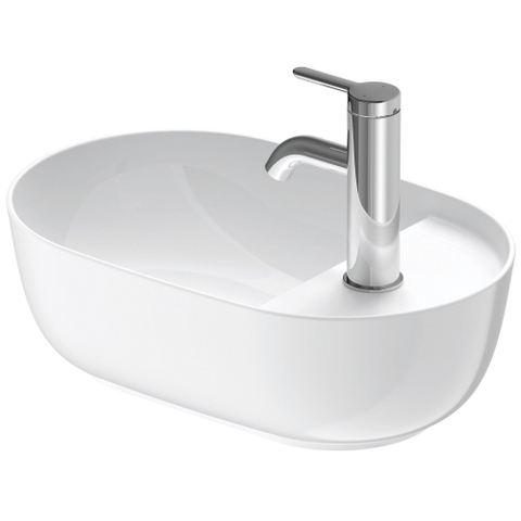 Duravit Luv Fontein - 42x27cm - 1 kraangat L en R - zonder overloop - glans wit SW227985