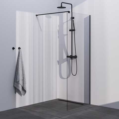BRAUER Season Paroi de douche à l'italienne - verre transparent - 80x200cm - noir mat SW1038979